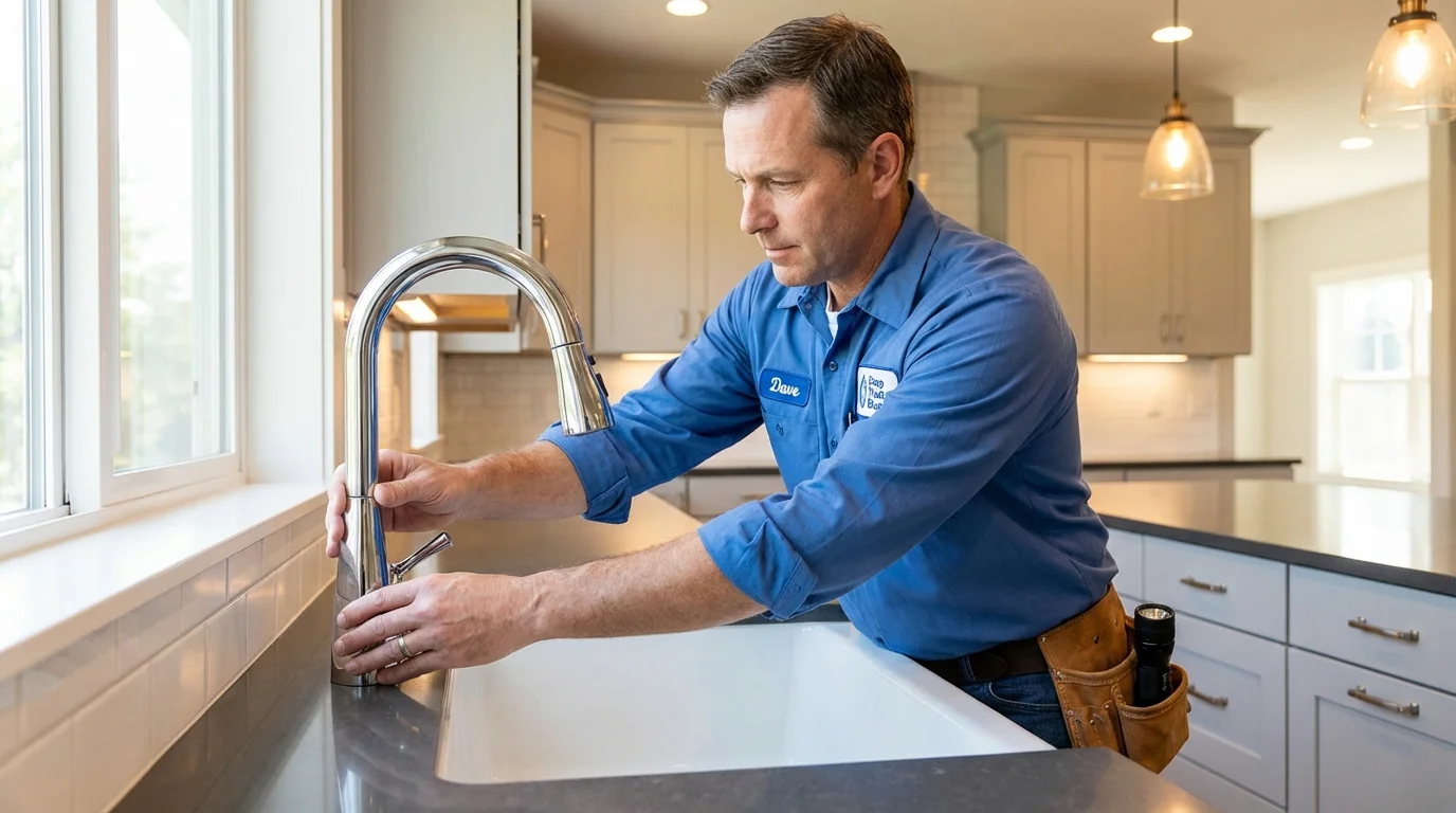 Kitchen faucet installation by Johns Plumbing LLC in New Albany